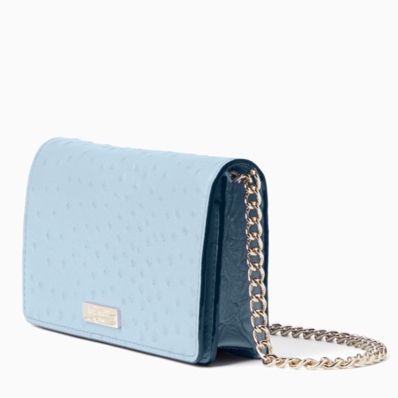 Kate Spade ♠️ NWT Blue Ostrich Crossbody Bag - Picture 2 of 7